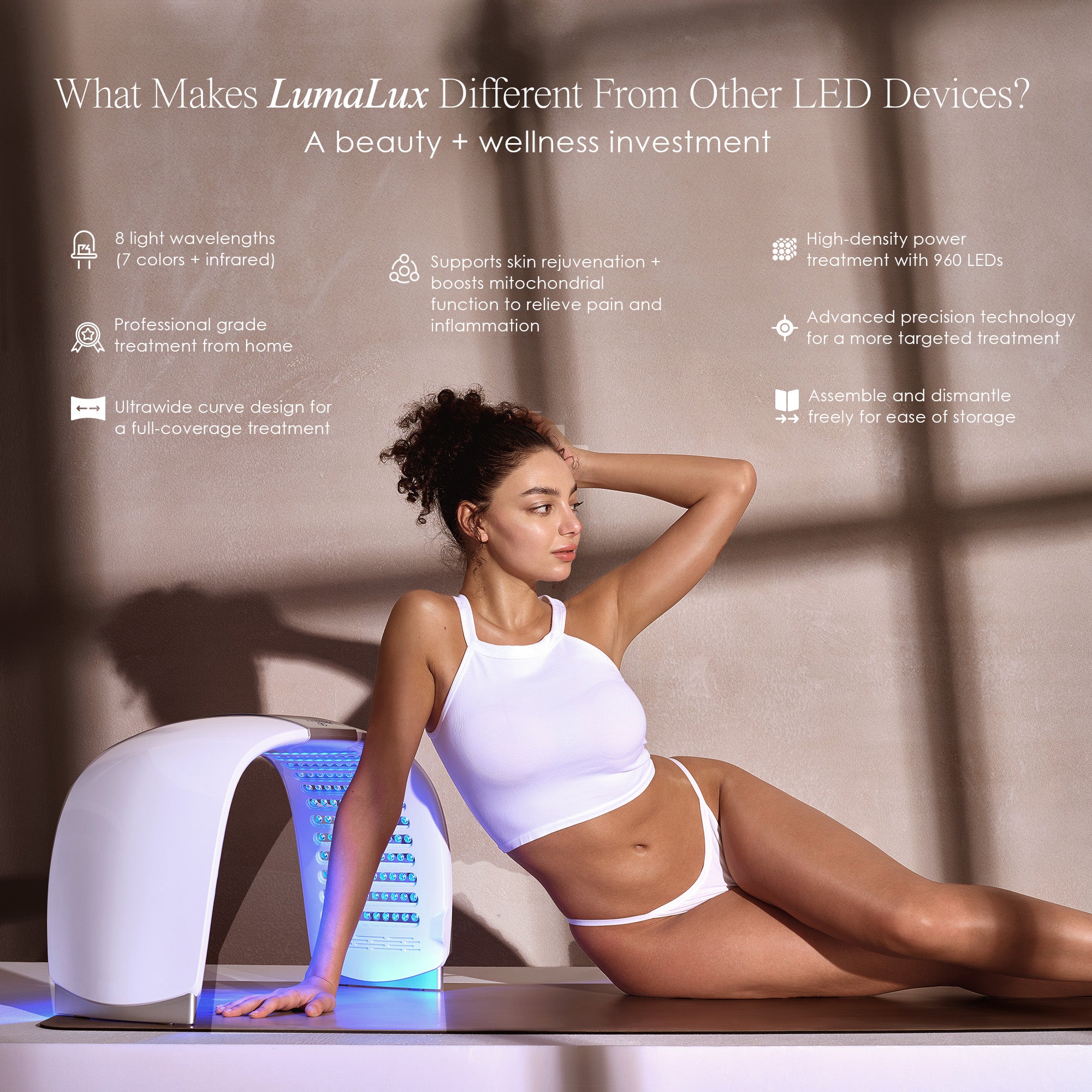 LumaLux Dome | Face & Body LED Light Therapy Device