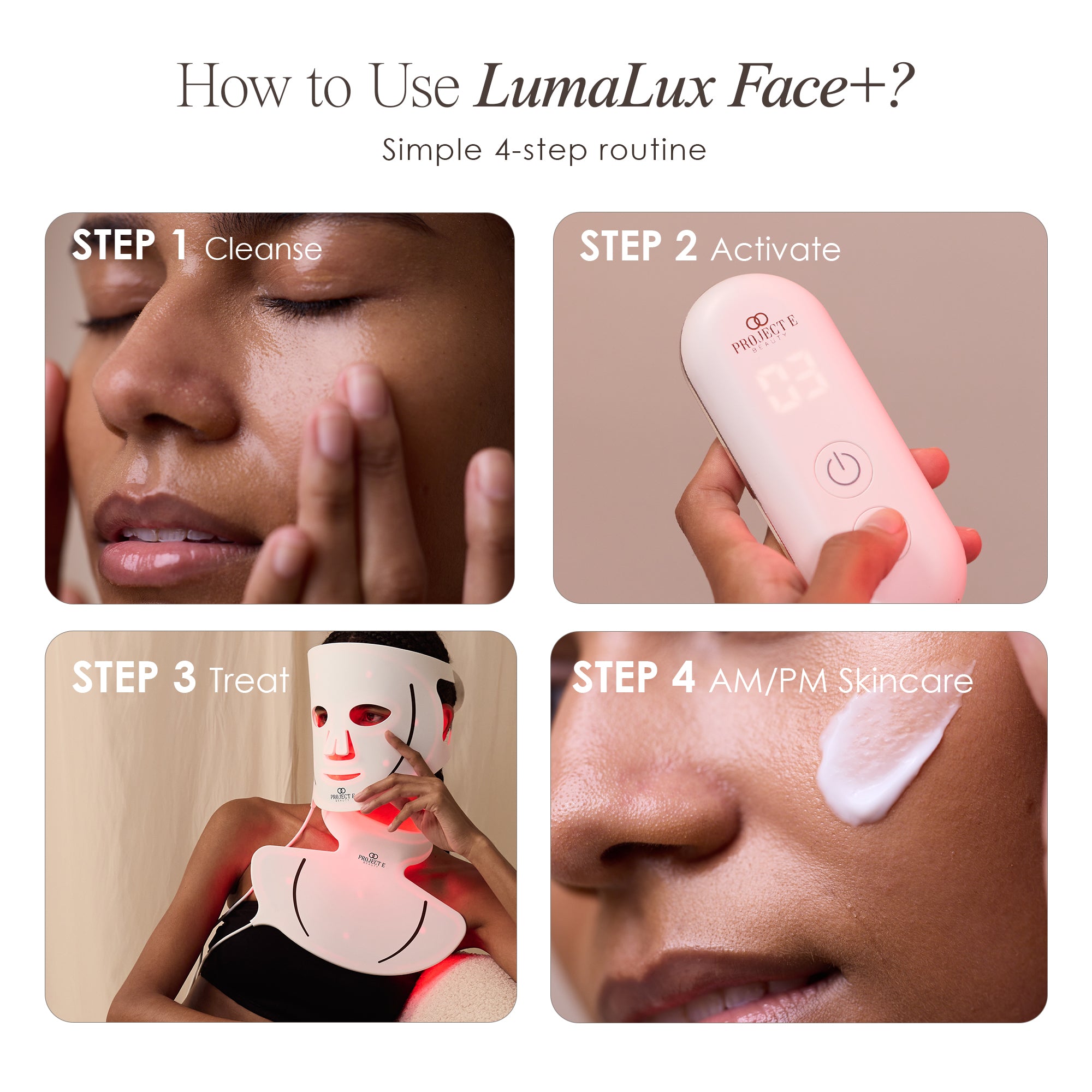 LumaLux Face+ | Pro LED Light Therapy Face & Neck Mask